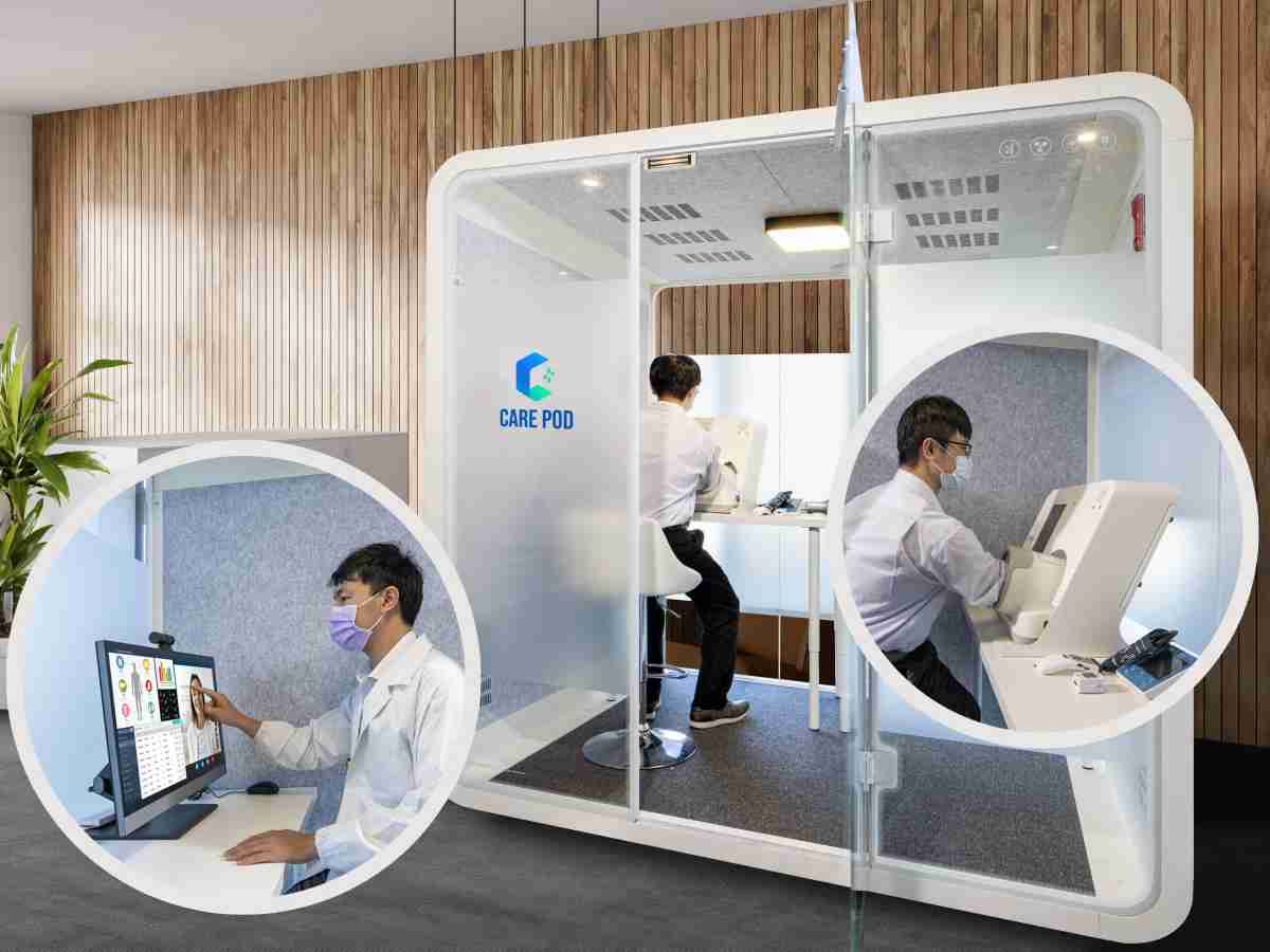 达擎于医疗科技展中展出＂远距诊疗舱＂，，以因应医疗数字化及社会高龄化趋势下、、、、复诊及慢性病患等族群对于远距看诊需求逐渐升高所推出的创新整合方案。。多功能合一、、高隐私性的远距诊疗舱可根据病患端与医师端的不同需求，，提供弹性化及客制化功能，，，节省医生和病患的精力及时间